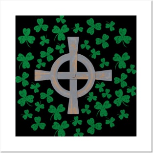 Celtic cross and Shamrock. St.Patrick's Day Posters and Art